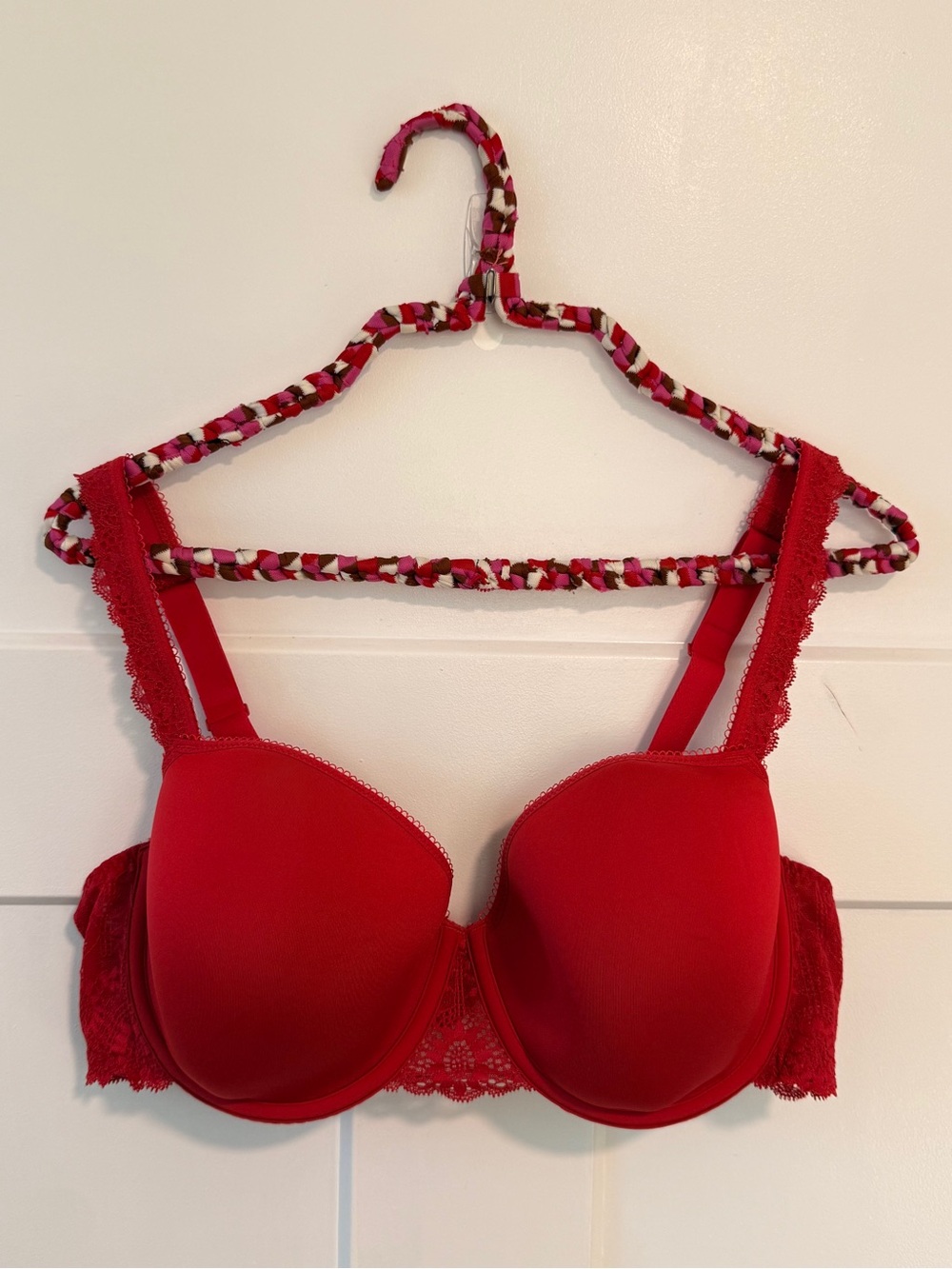 Simone Pérèle Bra NWOT 3D Moulded 12J343 Tango Red Lace Straps Foam Cups 40D